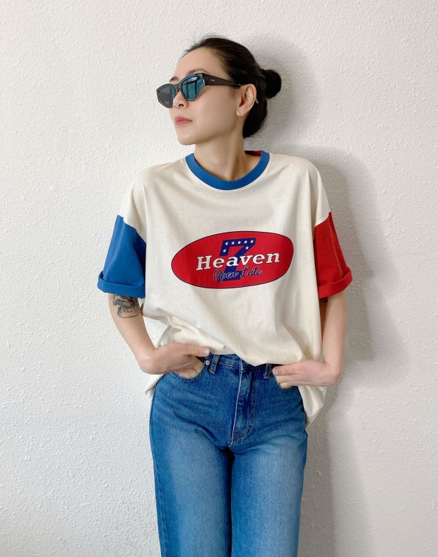2 Tones Prtined Tee #250303